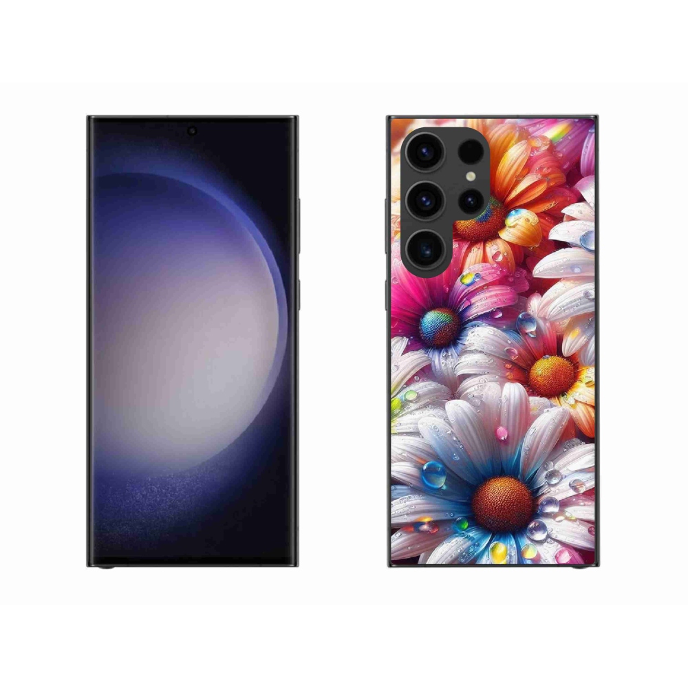 Zselés borítás mmCase Samsung Galaxy S23 Ultra 5G - színes margarétákhoz