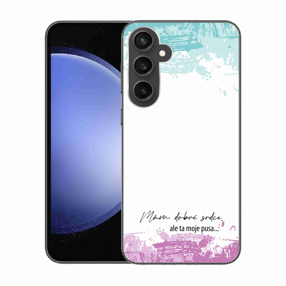 Gél borító mmCase Samsung Galaxy S23 FE - vicces szöveg 3 fehér háttér