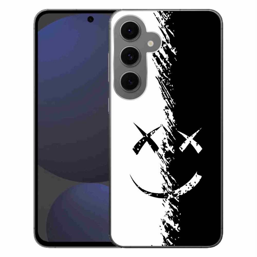 Zselés borítás mmCase Samsung Galaxy S24 FE készülékhez - fekete-fehér mosolygó