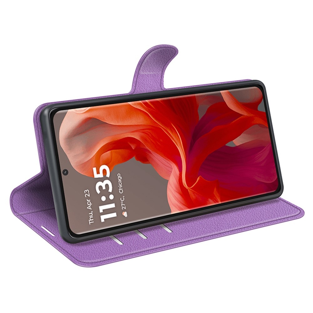 Litchi könyv tok a Motorola Moto G85 5G-hez - lila