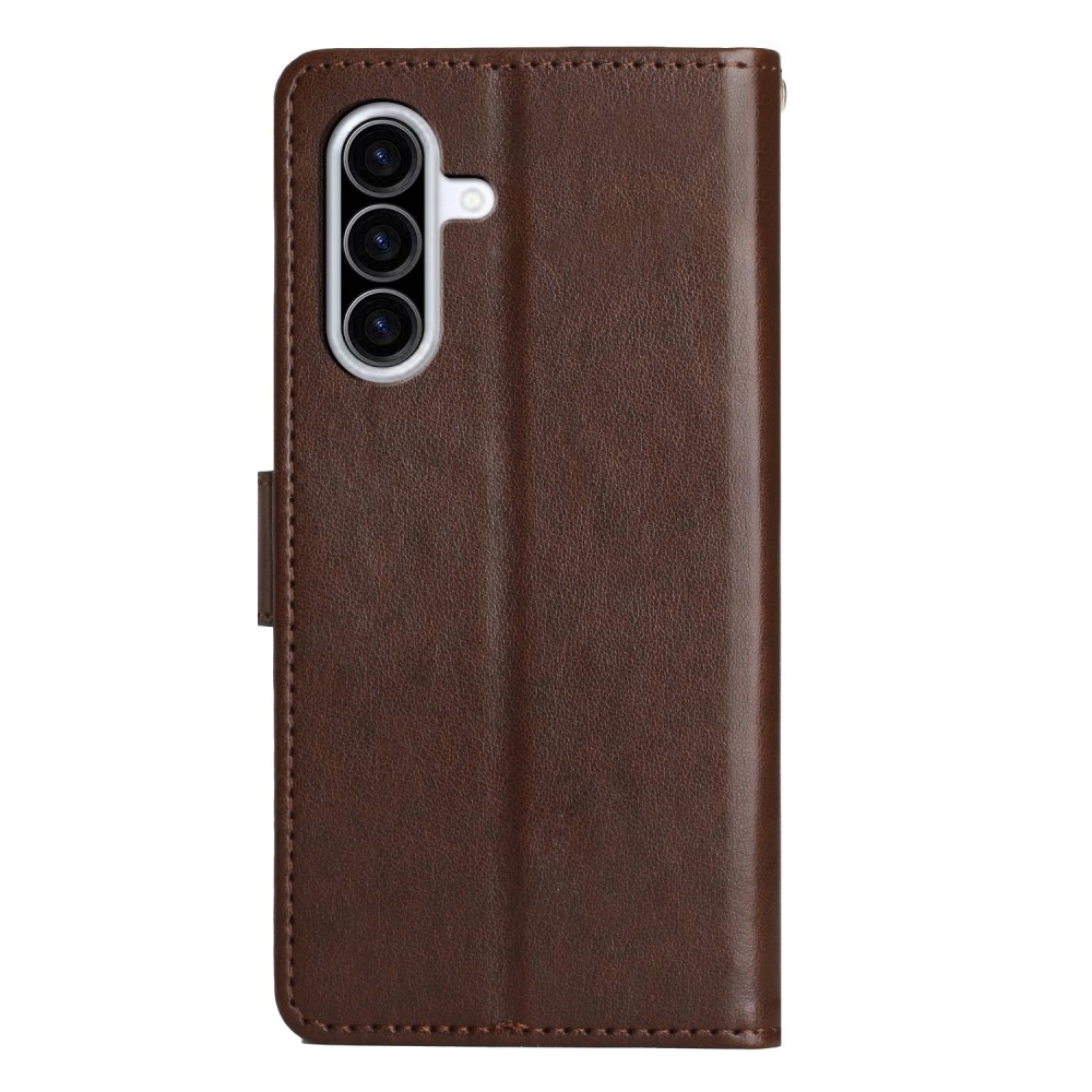 Virágok könyv tok Samsung Galaxy A36 5G - barna színben