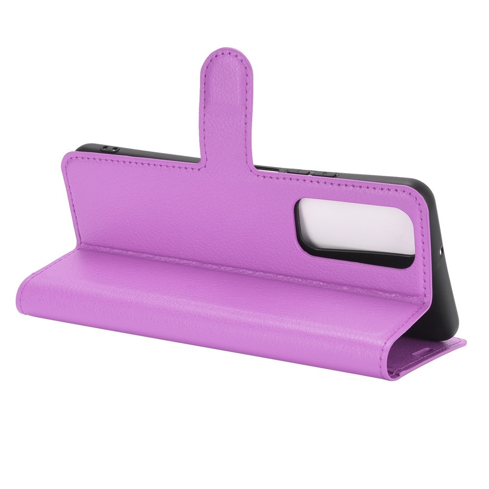 Litchi könyvtáska Huawei P Smart (2021) - lila