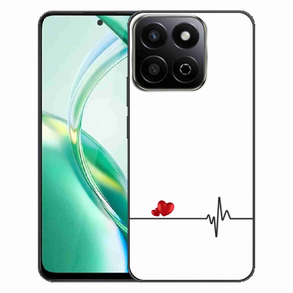 Gél borító mmCase a Honor 200 Smart 5G készülékhez - szív és szívverés fehér háttérrel