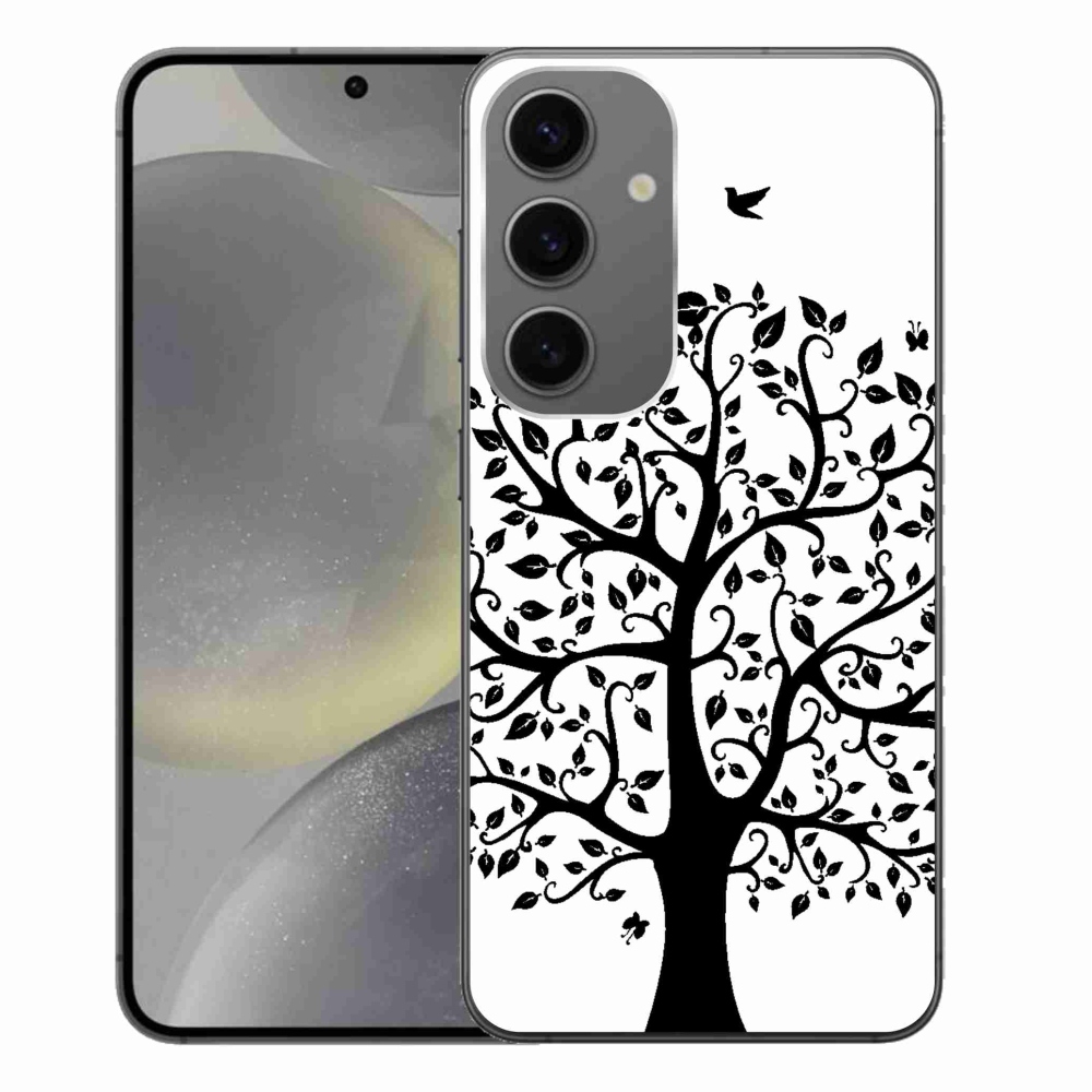 Zselés borítás mmCase Samsung Galaxy S24+ - fekete-fehér fa