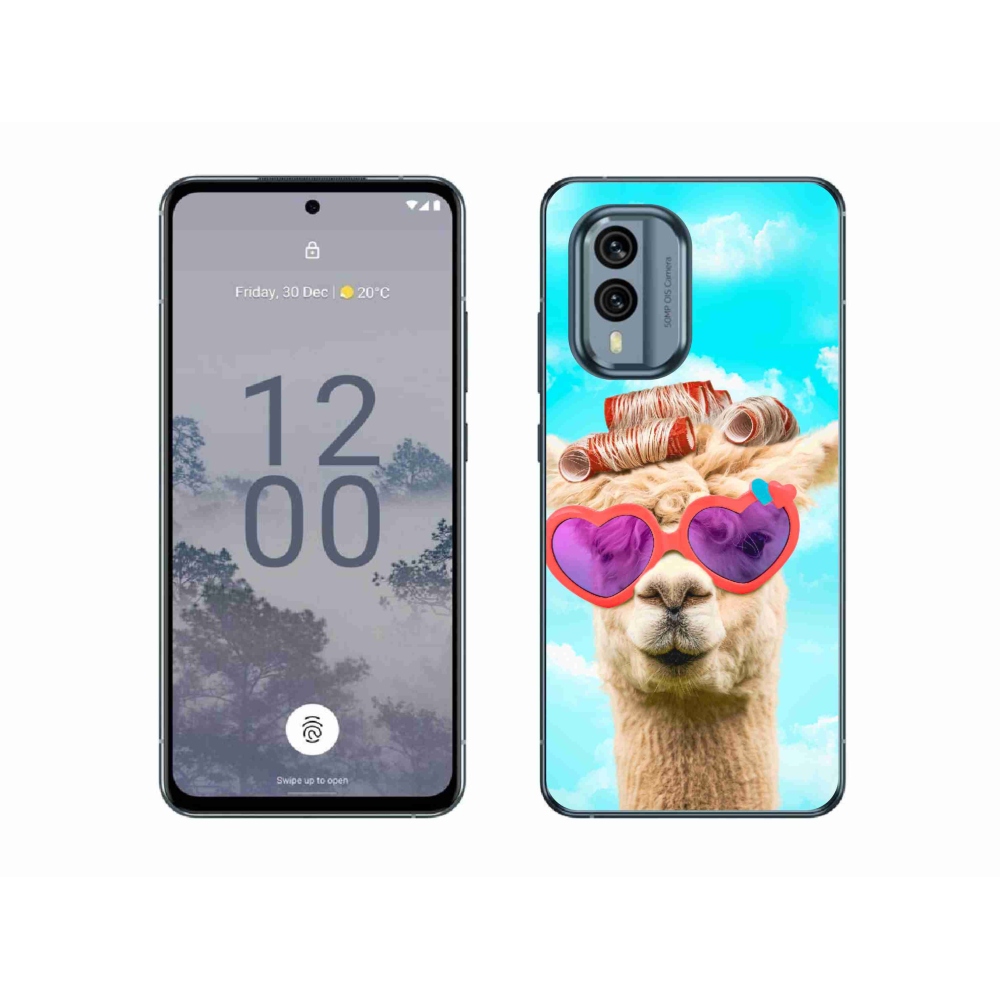 Zselés borítás mmCase a Nokia X30 5G készülékhez - szemüveges láma