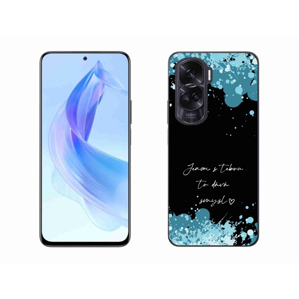 Gél borító mmCase a Honor 90 Lite-hoz - szöveg szerelemben fekete háttérrel