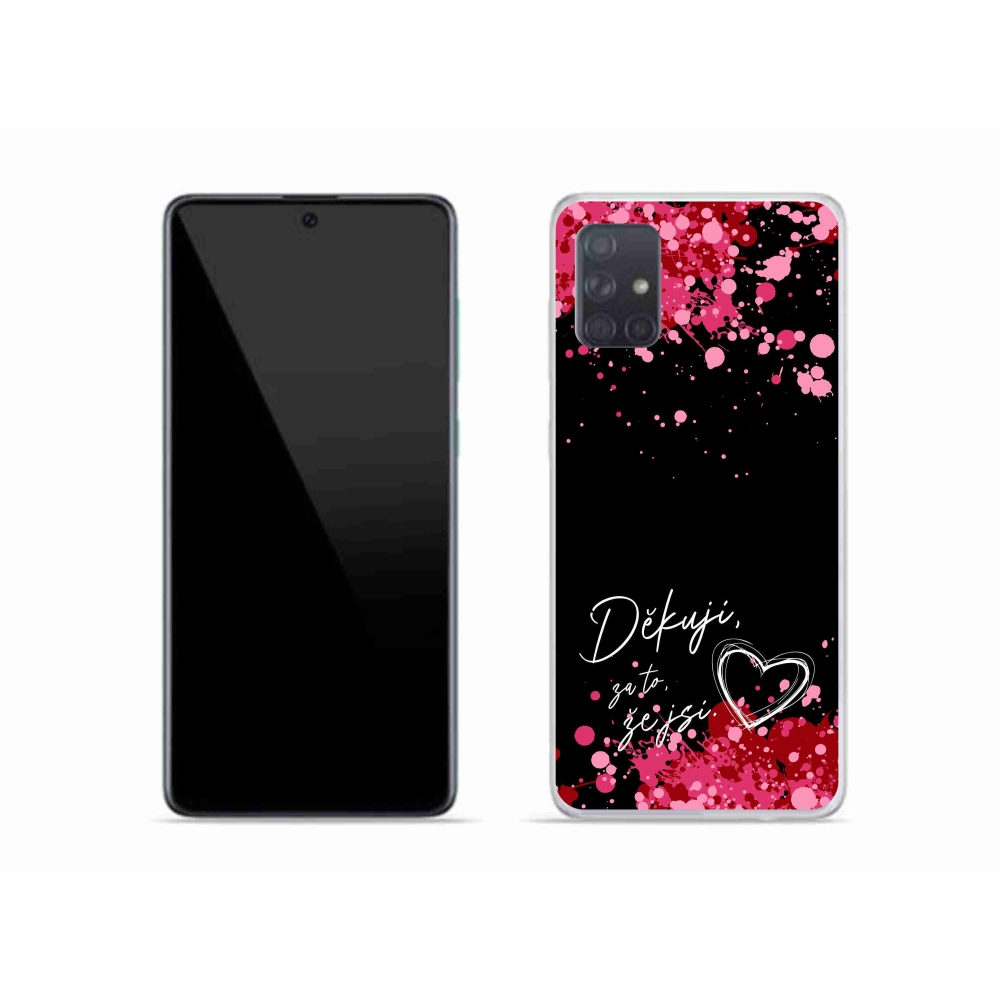 Gél borító mmCase Samsung Galaxy A51 - text in love 2 fekete háttérrel