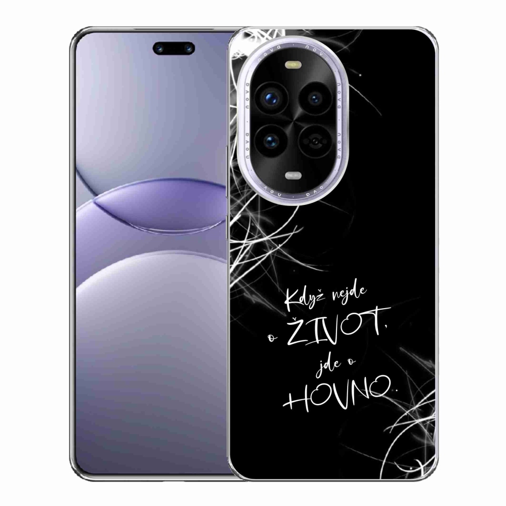 Gél borító mmCase a Huawei Nova 13 Pro 5G készülékhez - vicces szöveg 16 fekete háttér