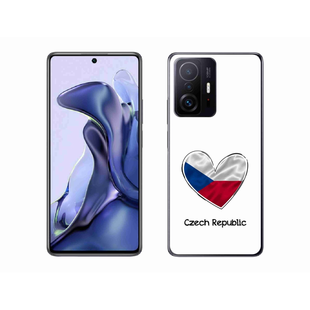 Gél borító mmCase a Xiaomi 11T Pro számára - zászló szív fehér háttérrel