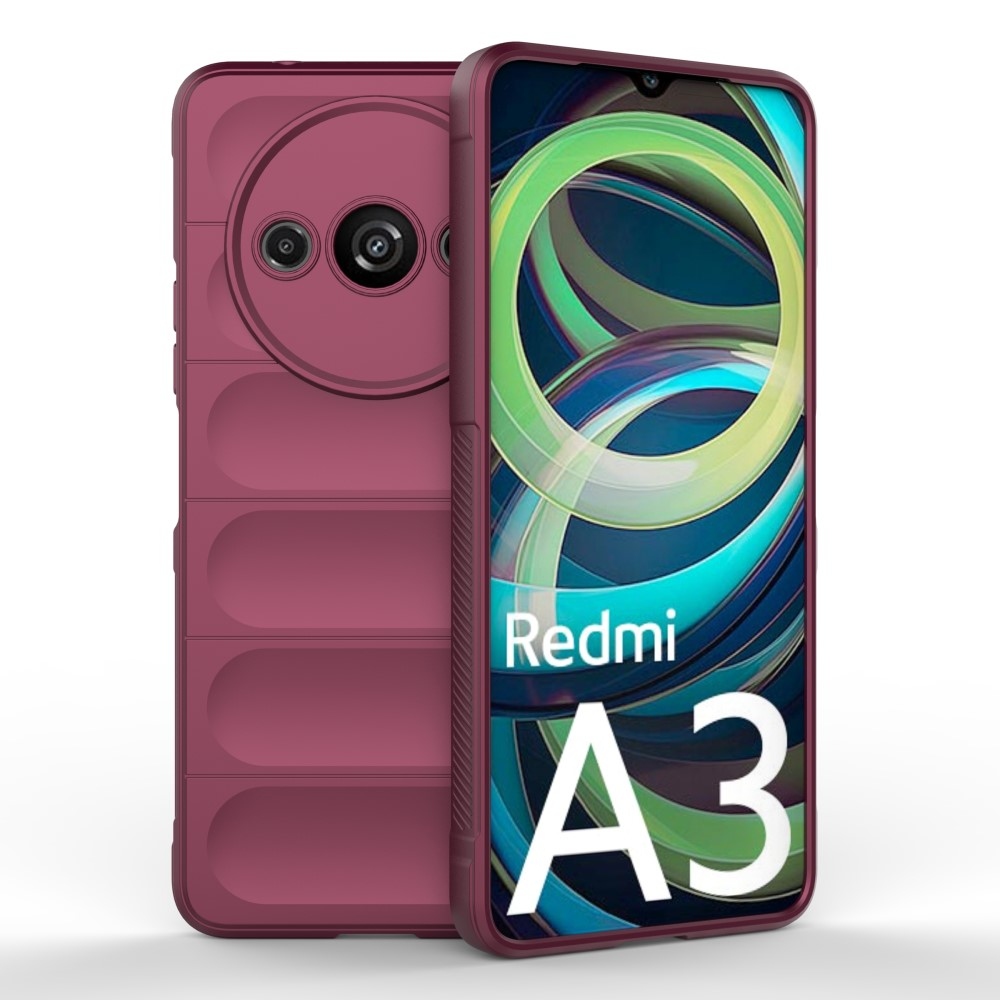 Rugg tartós zselés tok Xiaomi Redmi A3-hoz - bordó színű