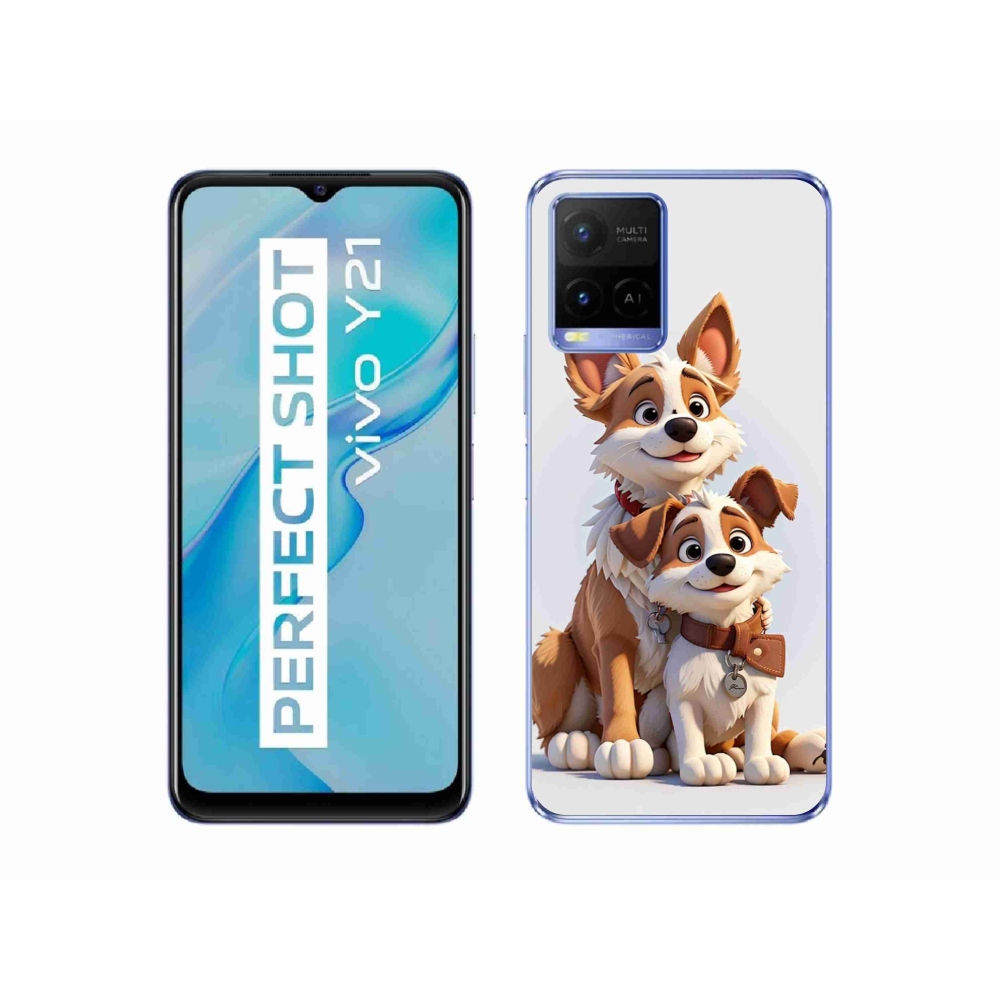Zselés borítás mmCase a Vivo Y21/Y21s/Y33s készülékhez - kutyák rajzolása