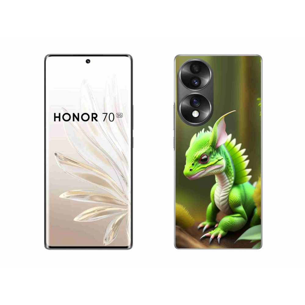 Zselés borítás mmCase a Honor 70-hez - zöld sárkány