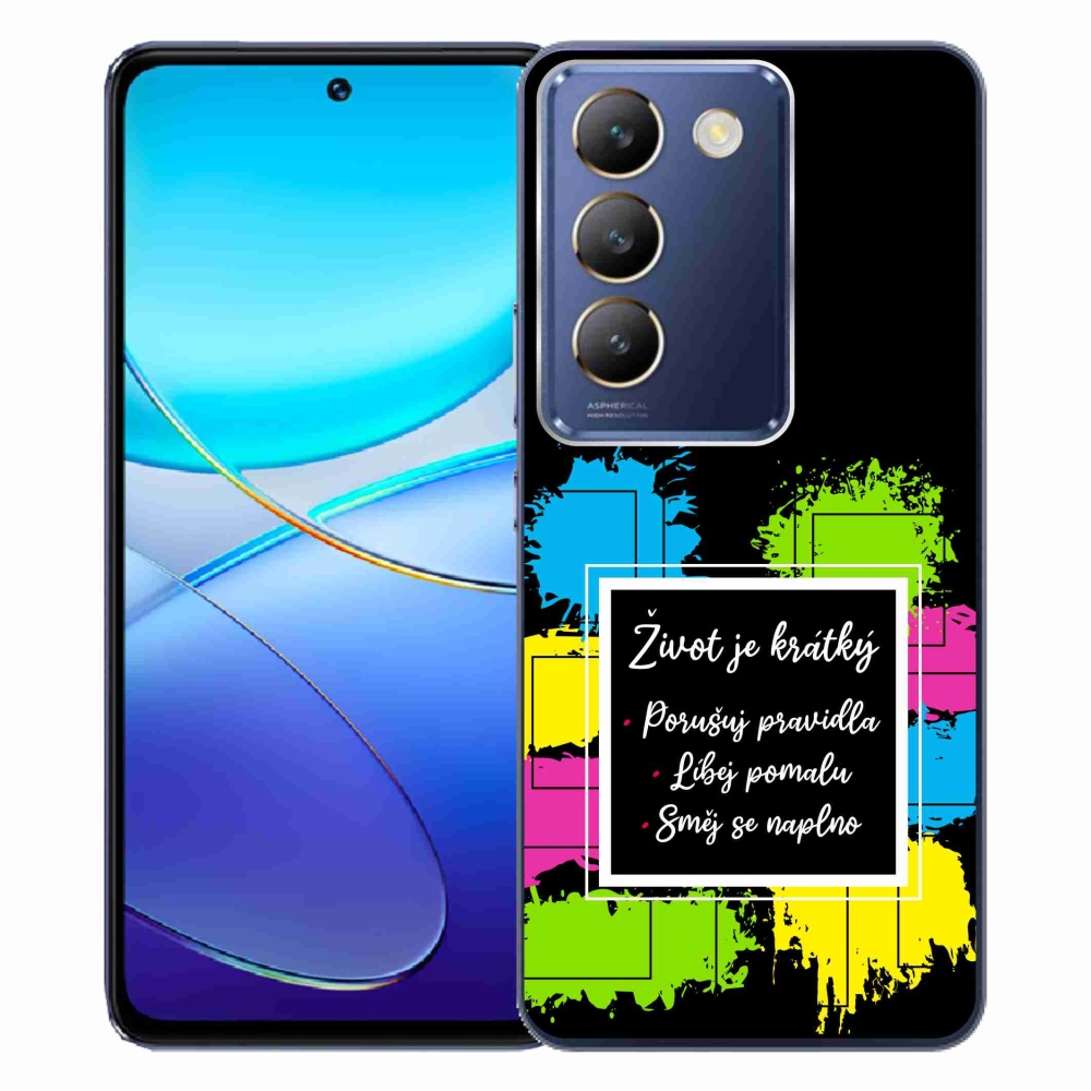 Gél borítás mmCase a Vivo V40 SE 4G/5G készülékre - Idézet 5 fekete háttér