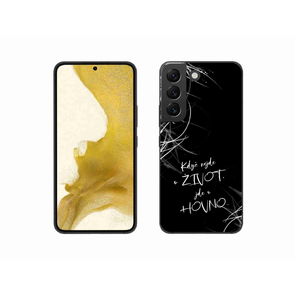 Gél borító mmCase Samsung Galaxy S22 5G - vicces szöveg 16 fekete háttér