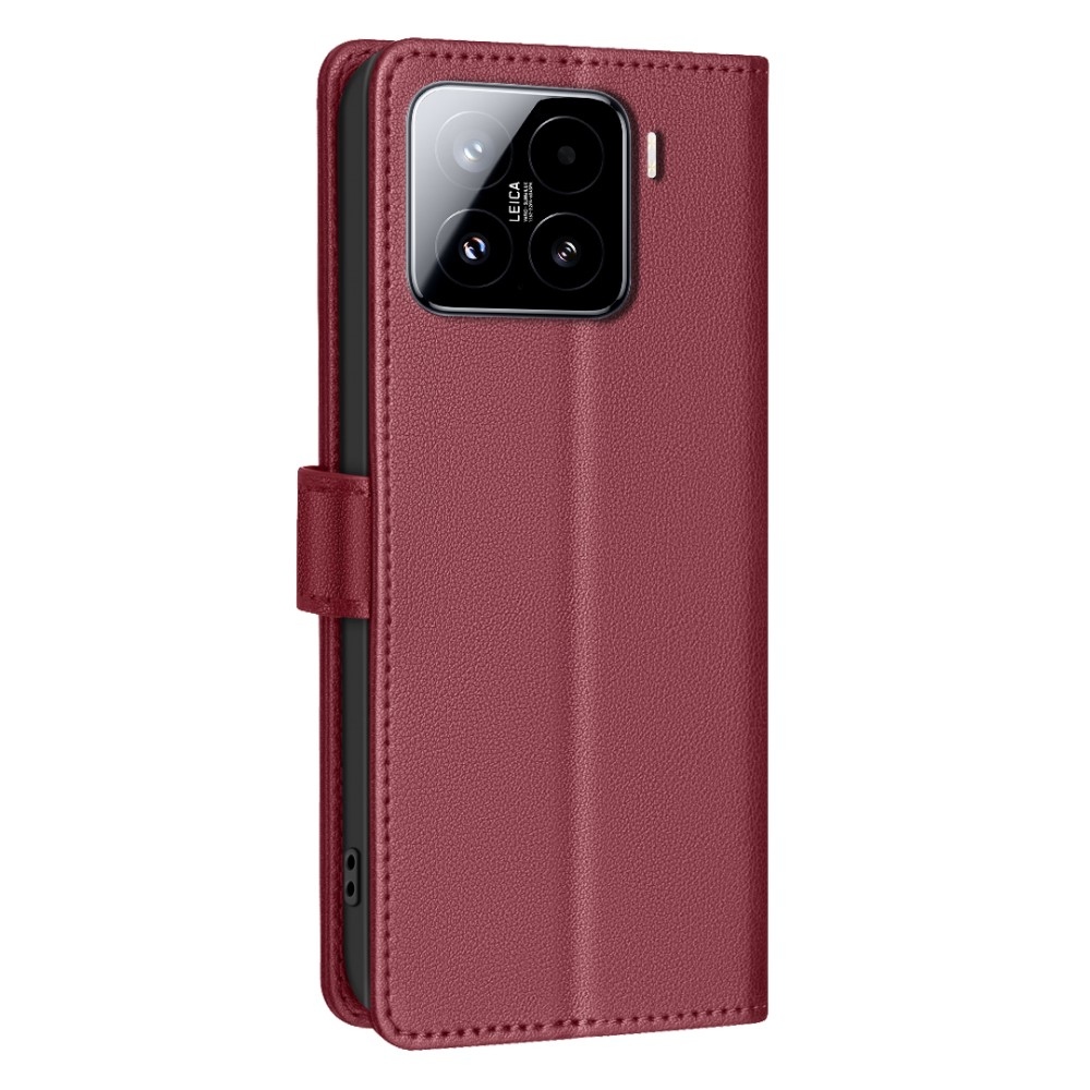 BINFEN könyv tok Xiaomi 15 Pro-hoz - piros