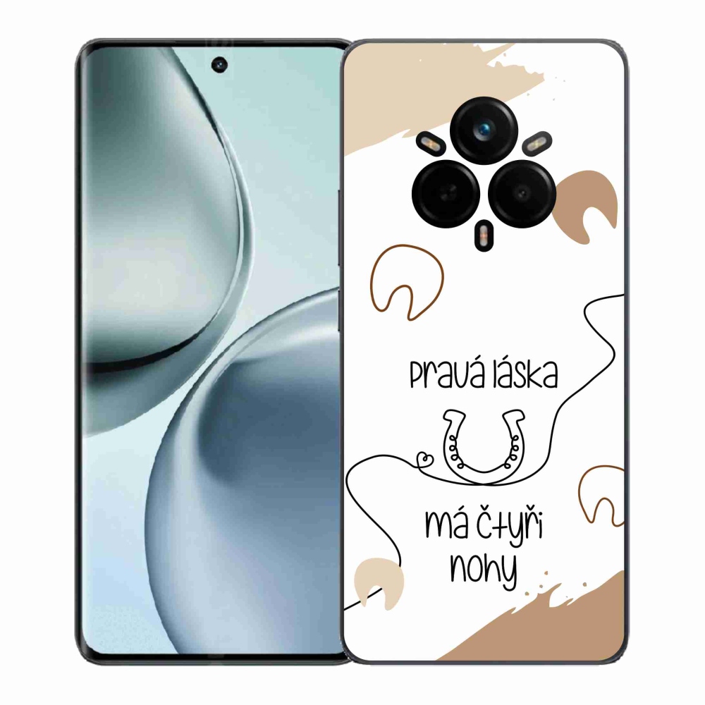 Gél borítás mmCase a Realme 14 Pro+ 5G készülékhez - ló motívum fehér háttérrel