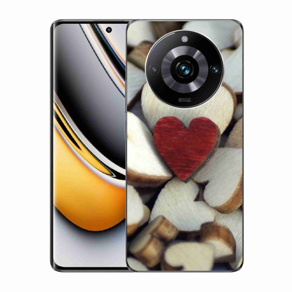 Zselés borítás mmCase a Realme 11 Pro/11 Pro+ készülékhez - gravírozott piros szívvel