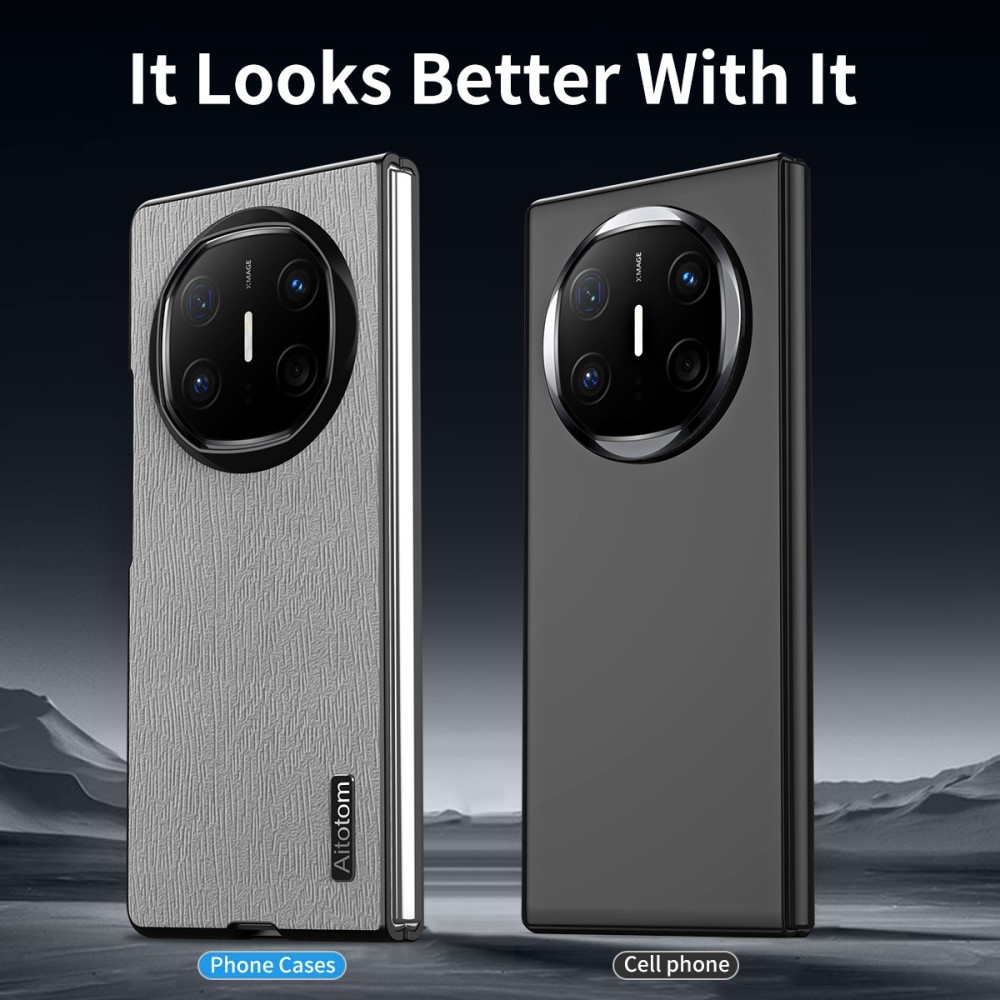 Aitotom műanyag borítás műbőrrel a Huawei Mate X6-on - szürke