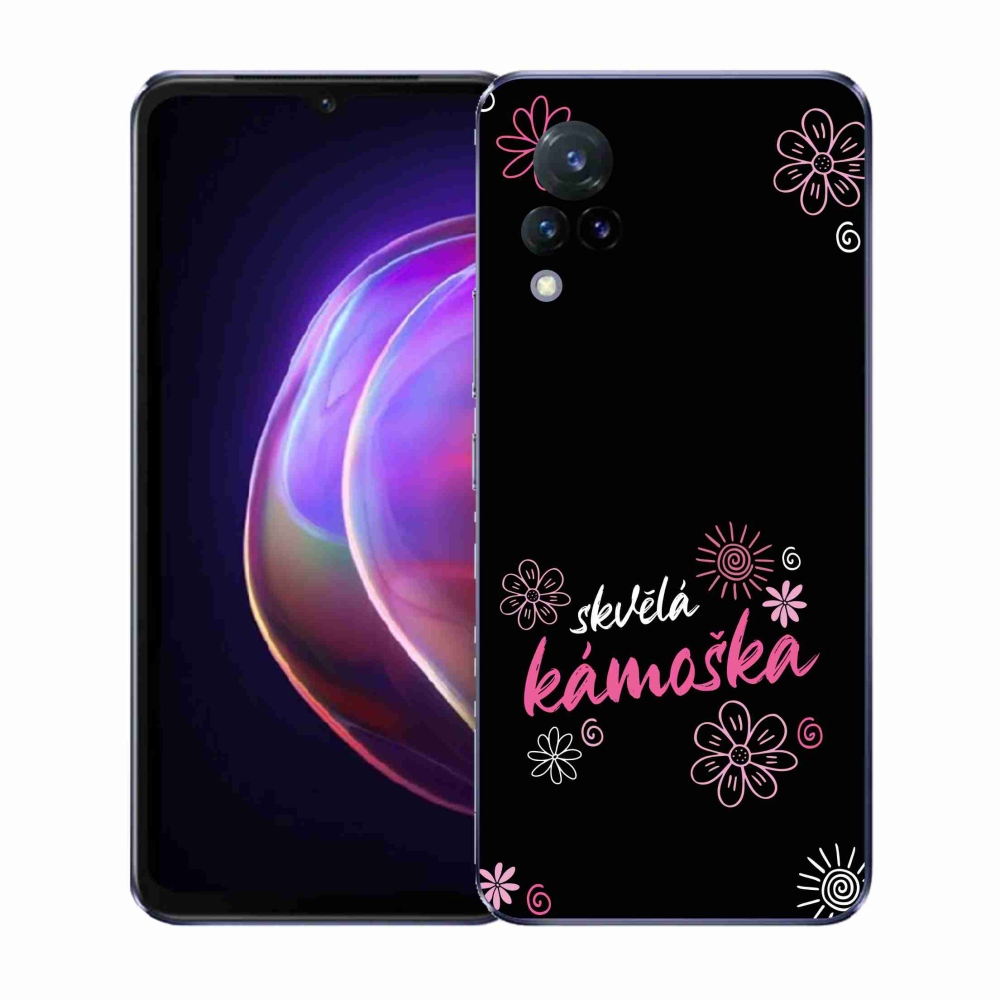 Gél borító mmCase a Vivo V21 4G/5G - nagyszerű haver fekete háttérrel