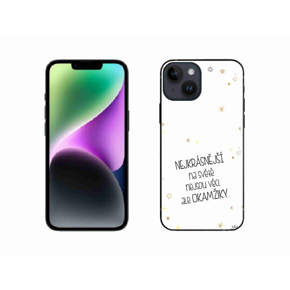 Gél borítás mmCase iPhone 14 készülékhez - idézet 4 fehér háttér
