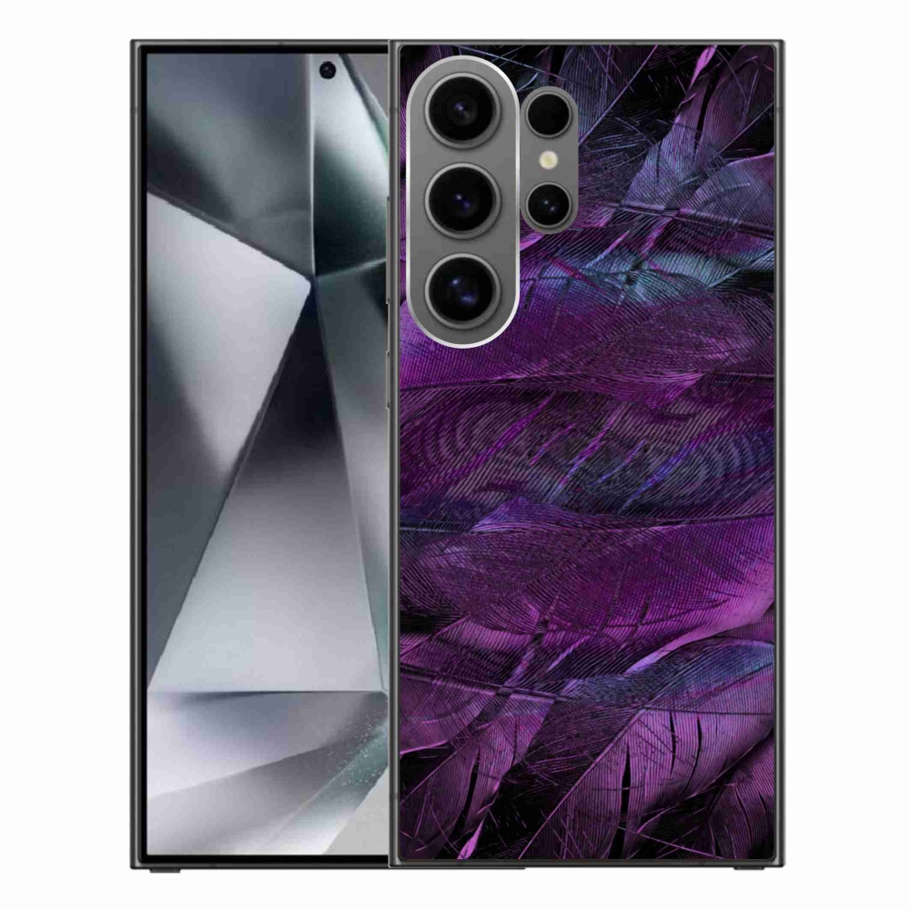 Gél védőhuzat mmCase Samsung Galaxy S24 Ultra készülékhez - lila tollak