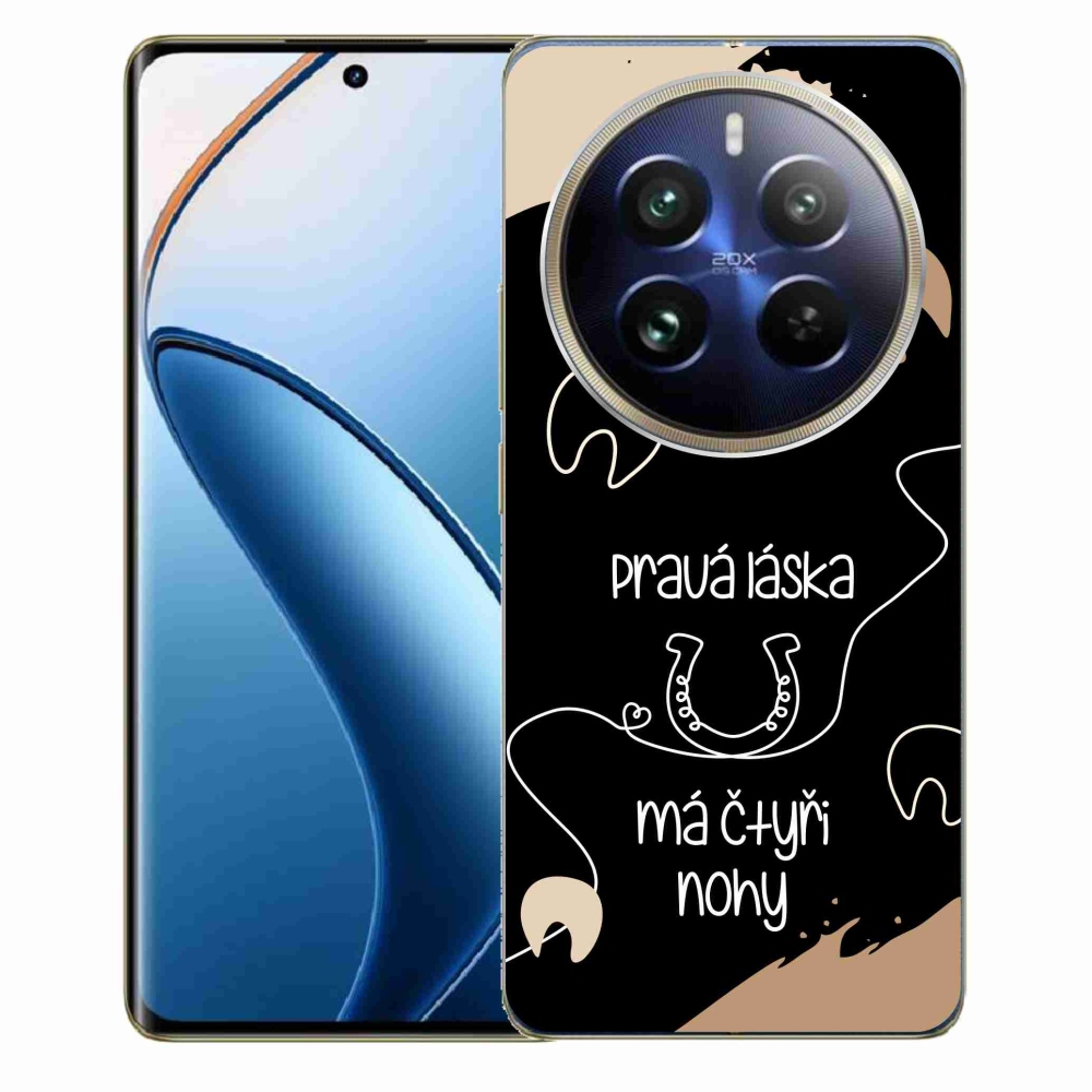 Gél borító mmCase a Realme 12 Pro 5G/12 Pro+ 5G számára - ló motívum fekete háttérrel