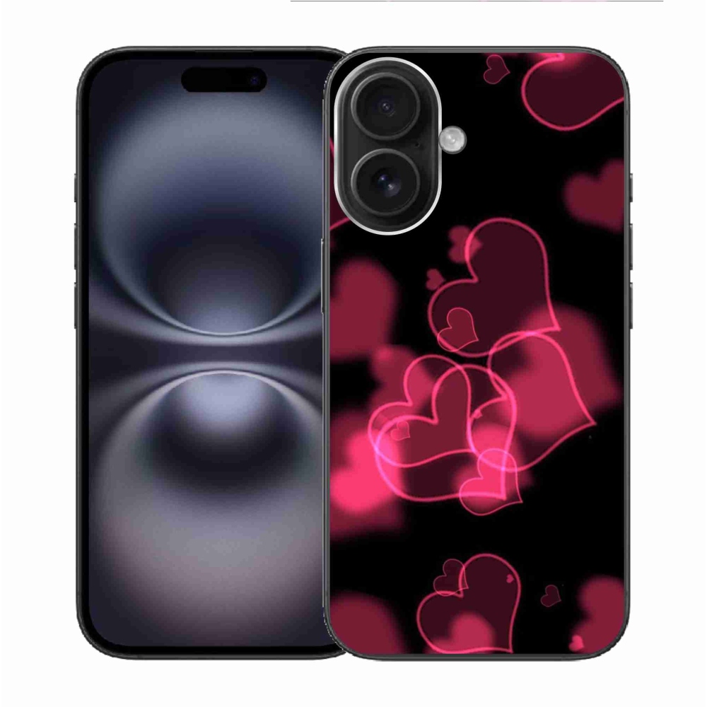 Gél borítás mmCase iPhone 16 készülékhez - piros szívek