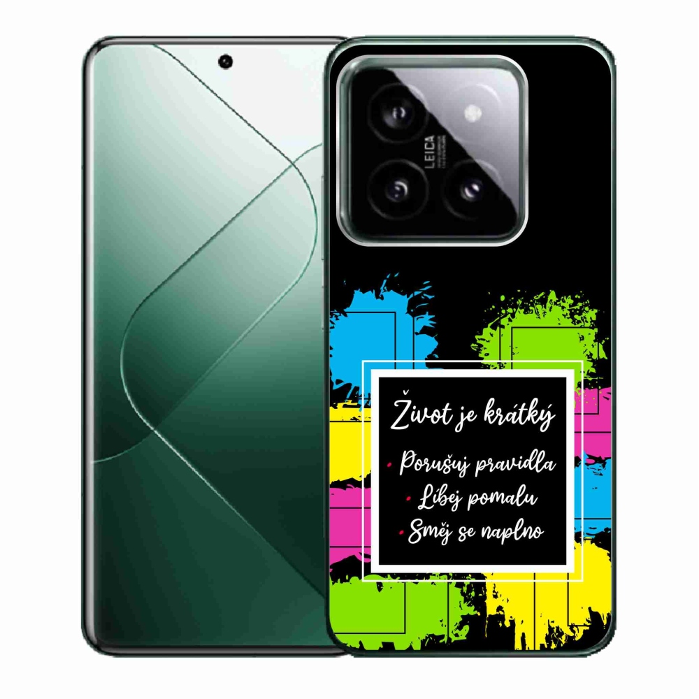 Gél borító mmCase a Xiaomi 14 - idézem 5 fekete háttérrel