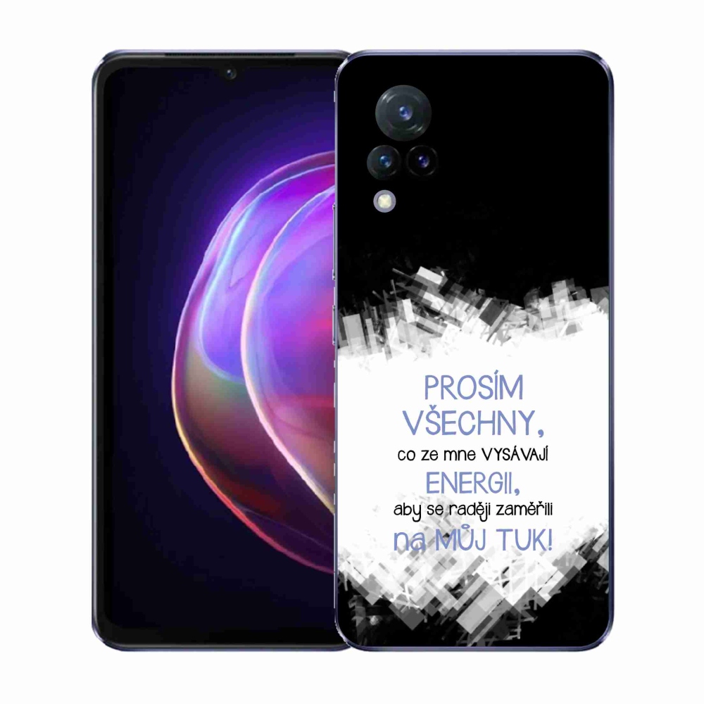 Gél borító mmCase Vivo V21 4G/5G - vicces szöveg 1 kék