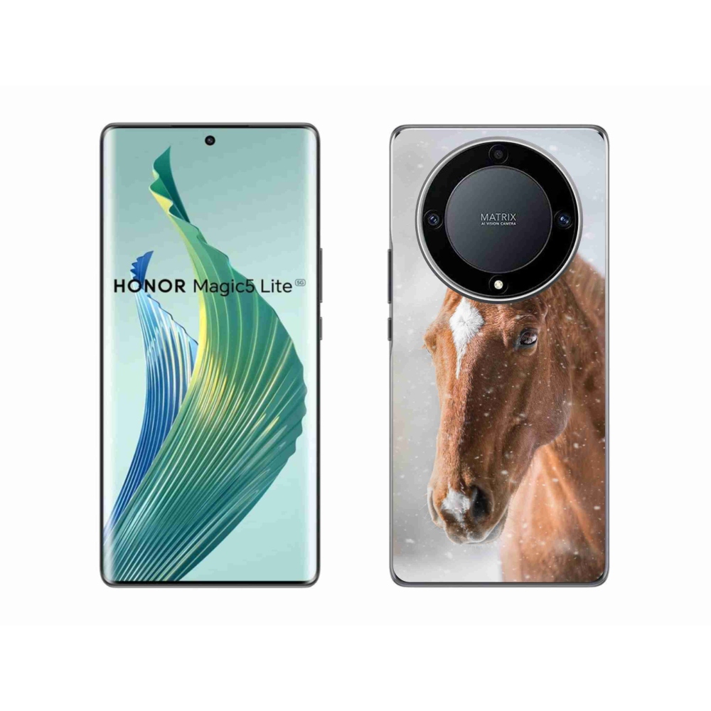Zselés borítás mmCase a Honor Magic 5 Lite 5G számára - barna ló 2