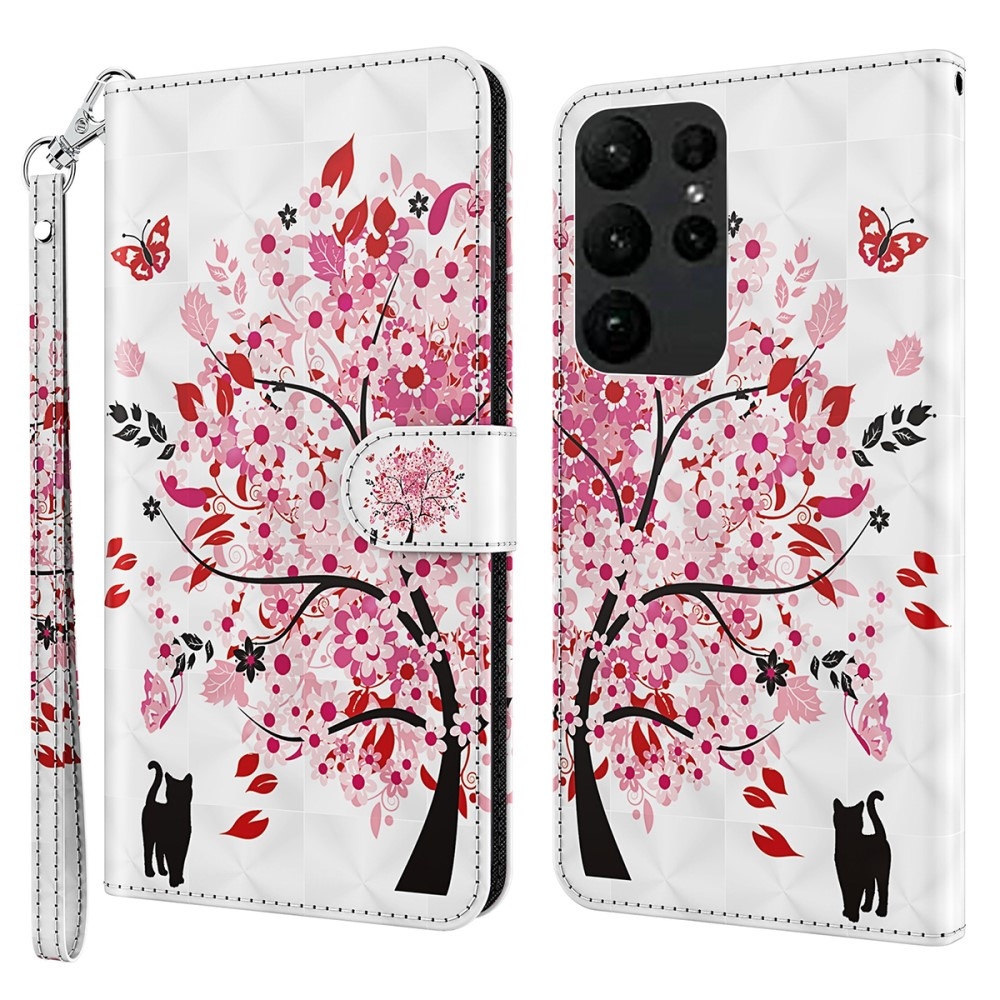 Nyomtatott könyv tok Samsung Galaxy S24 Ultra készülékhez - virágzó fa