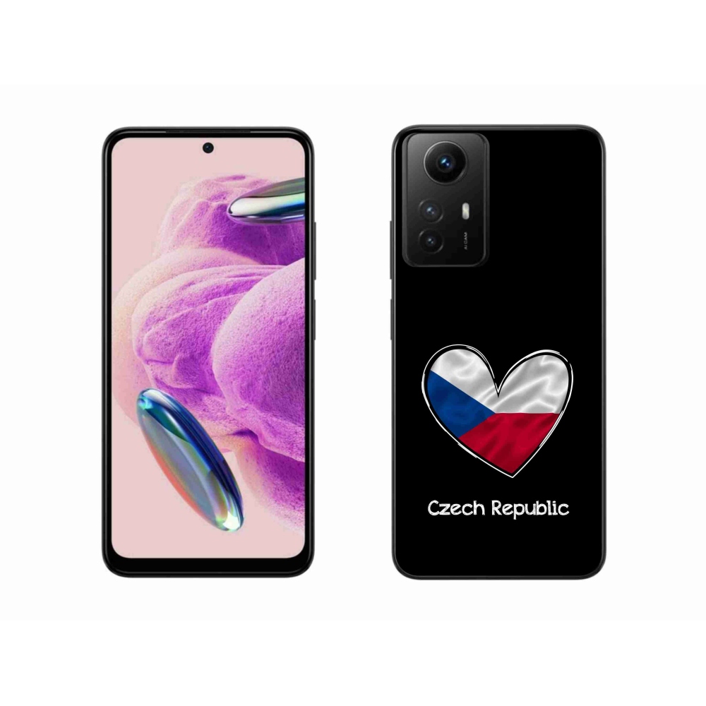 Gél borító mmCase a Xiaomi Redmi Note 12S-hez - szív zászló fekete háttérrel