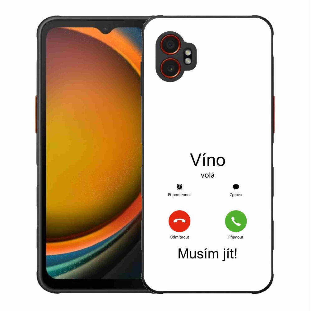 Gél borítás mmCase Samsung Galaxy Xcover 7 Pro - bor hívások fehér háttérrel