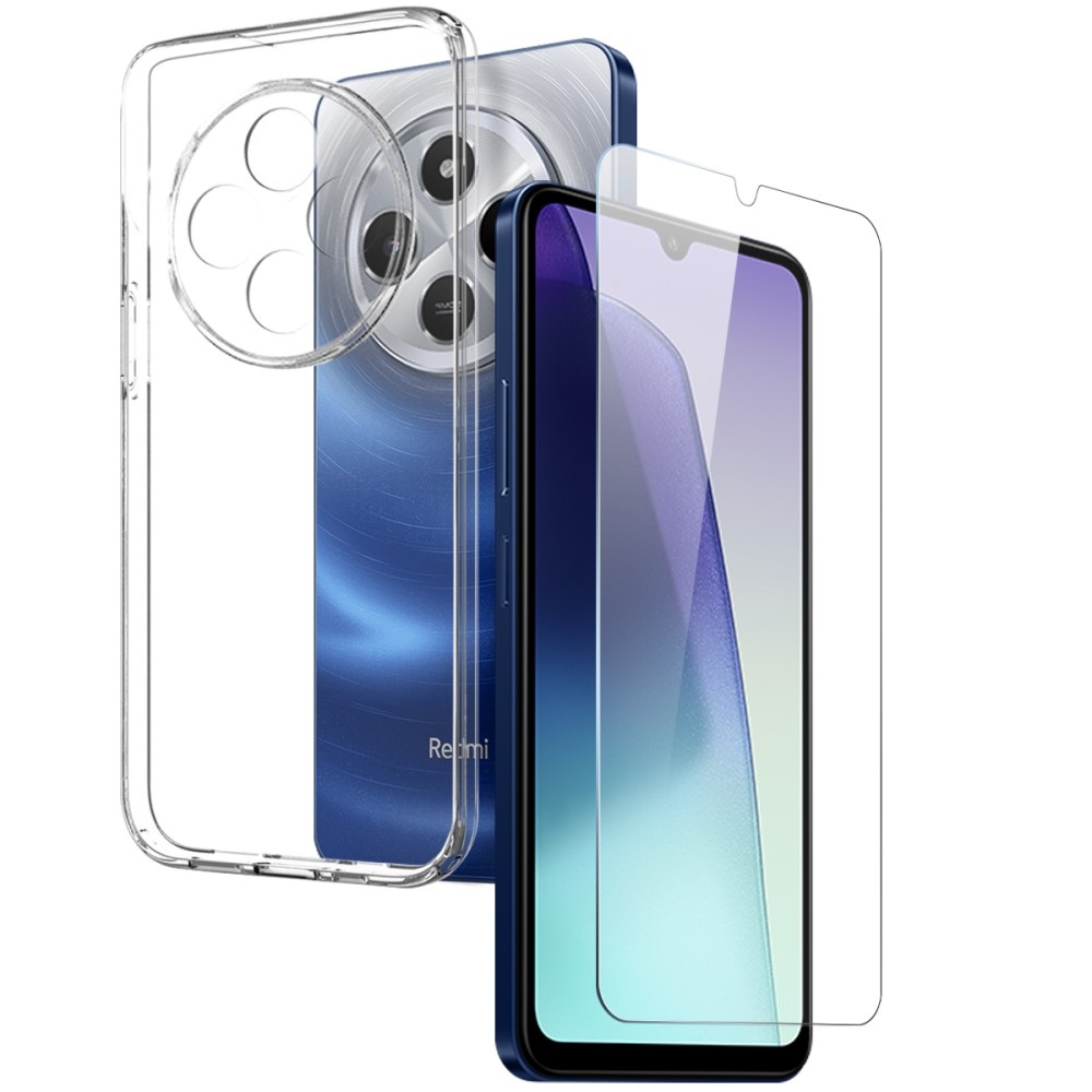 NORTHJO átlátszó zselés tok + edzett üveg Xiaomi Redmi 14C/Poco C75 - átlátszó