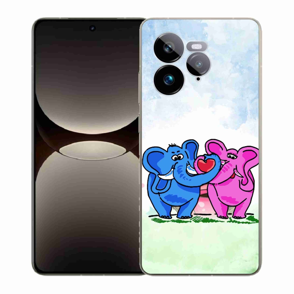 Gél borítás mmCase a Realme GT 7 Pro 5G számára - szerelmes elefántok