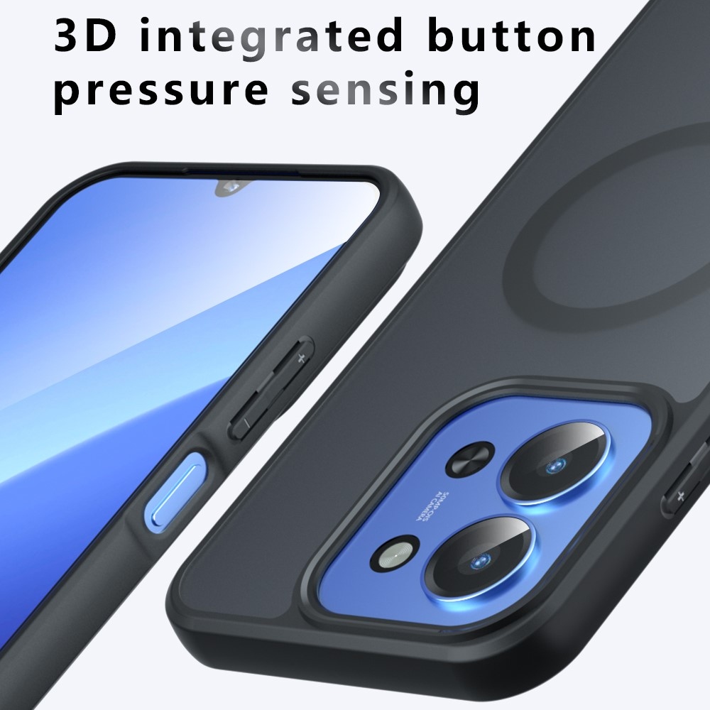 Matte zselés tok MagSafe tok a Xiaomi Redmi 15C 4G/5G (173mm) - fekete