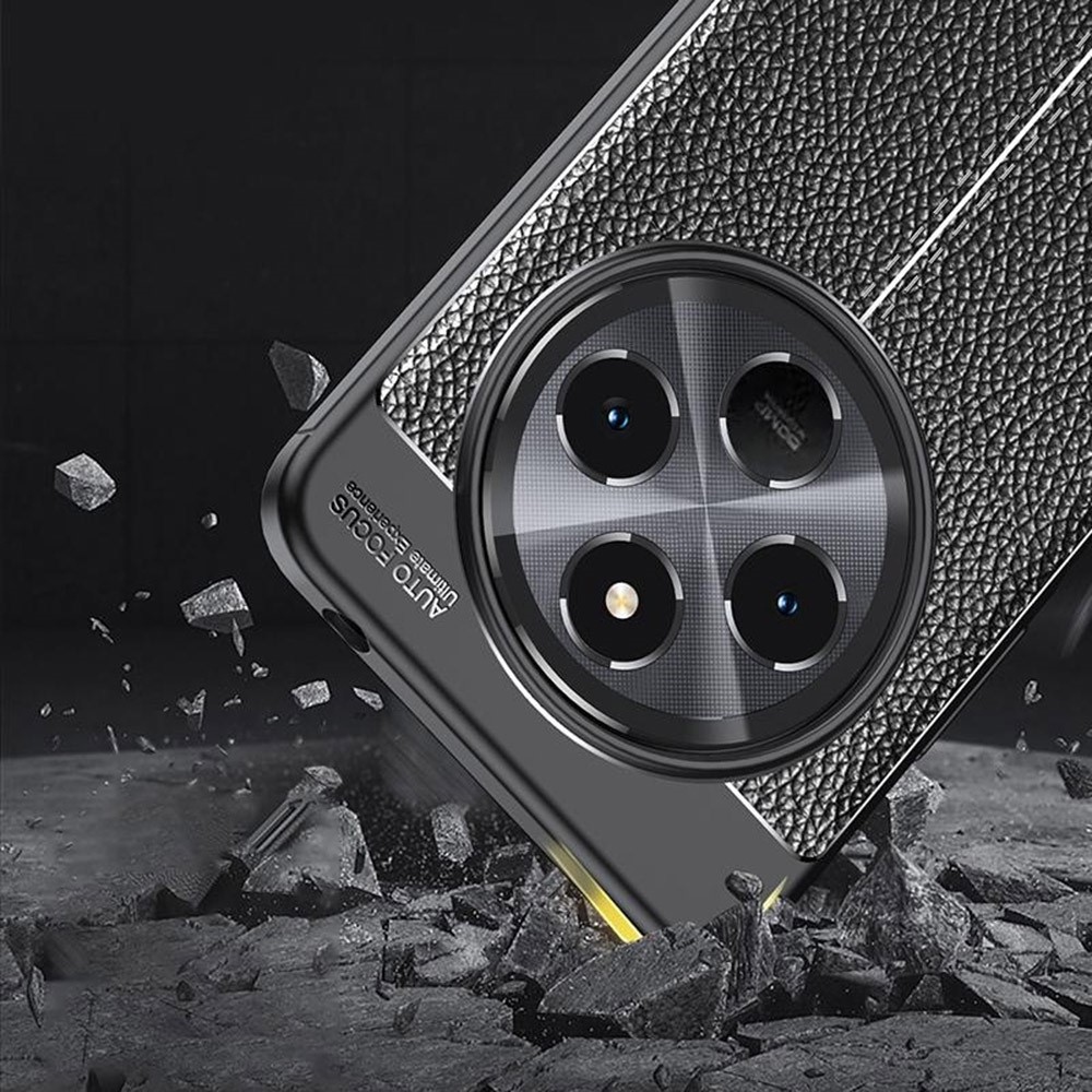 Litchi tartós zselés tok Xiaomi Redmi 14C/Poco C75-hez - fekete