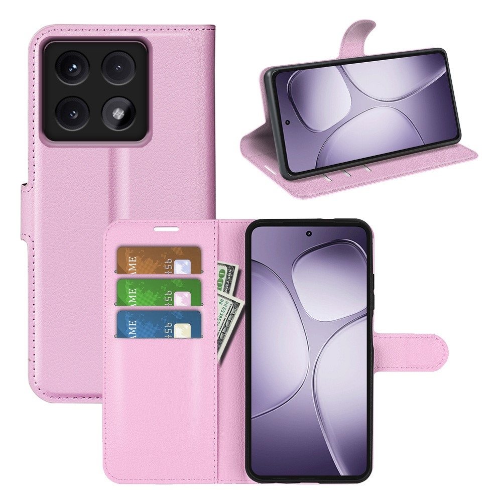 Litchi könyv tok a Xiaomi 14T Pro-hoz - rózsaszínű