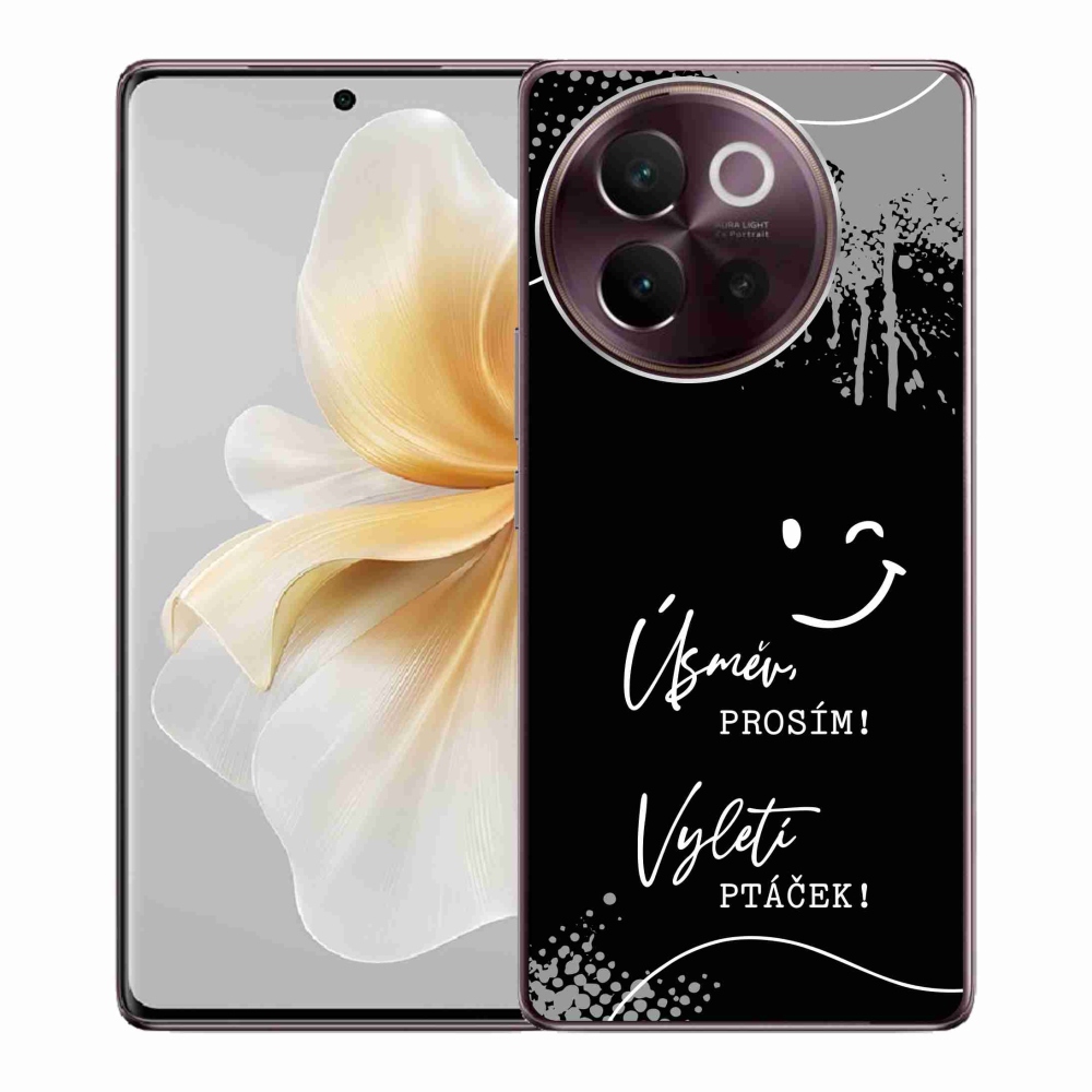 Gél borító mmCase Vivo V40 Lite 5G - vicces szöveg 4 fekete háttérrel