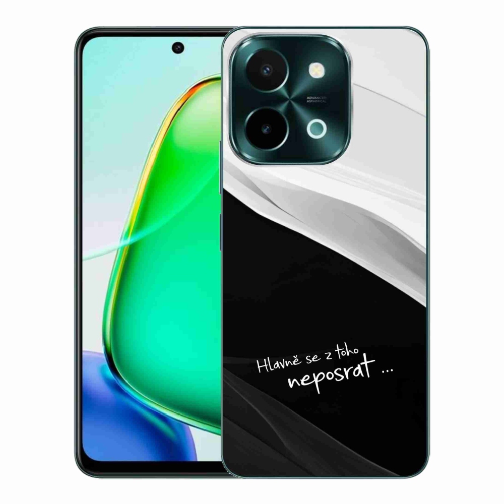 Gél borító mmCase a Vivo Y28-hoz - vicces szöveg 13 fekete és fehér háttérrel