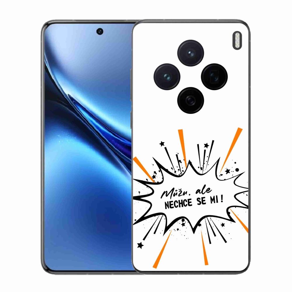 Gél borító mmCase a Vivo X200 5G készülékhez - vicces szöveg 11 fehér háttér