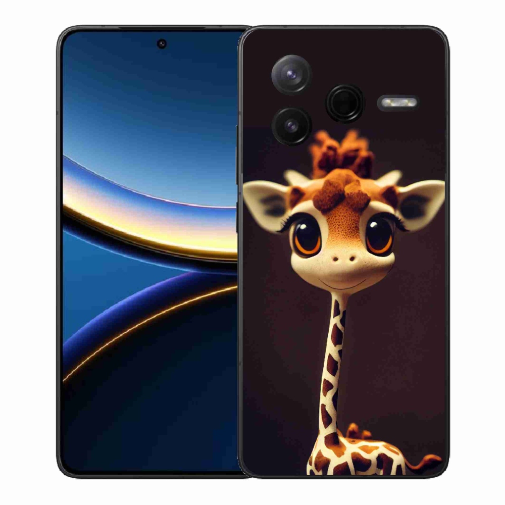 Gél borítás mmCase a Xiaomi Poco F7 Pro számára - kis zsiráf
