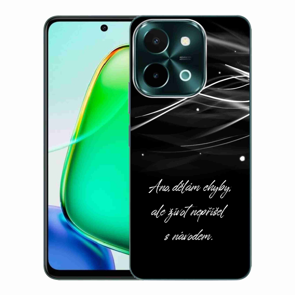 Gél borítás mmCase a Vivo Y28-on - idézem fekete háttérrel