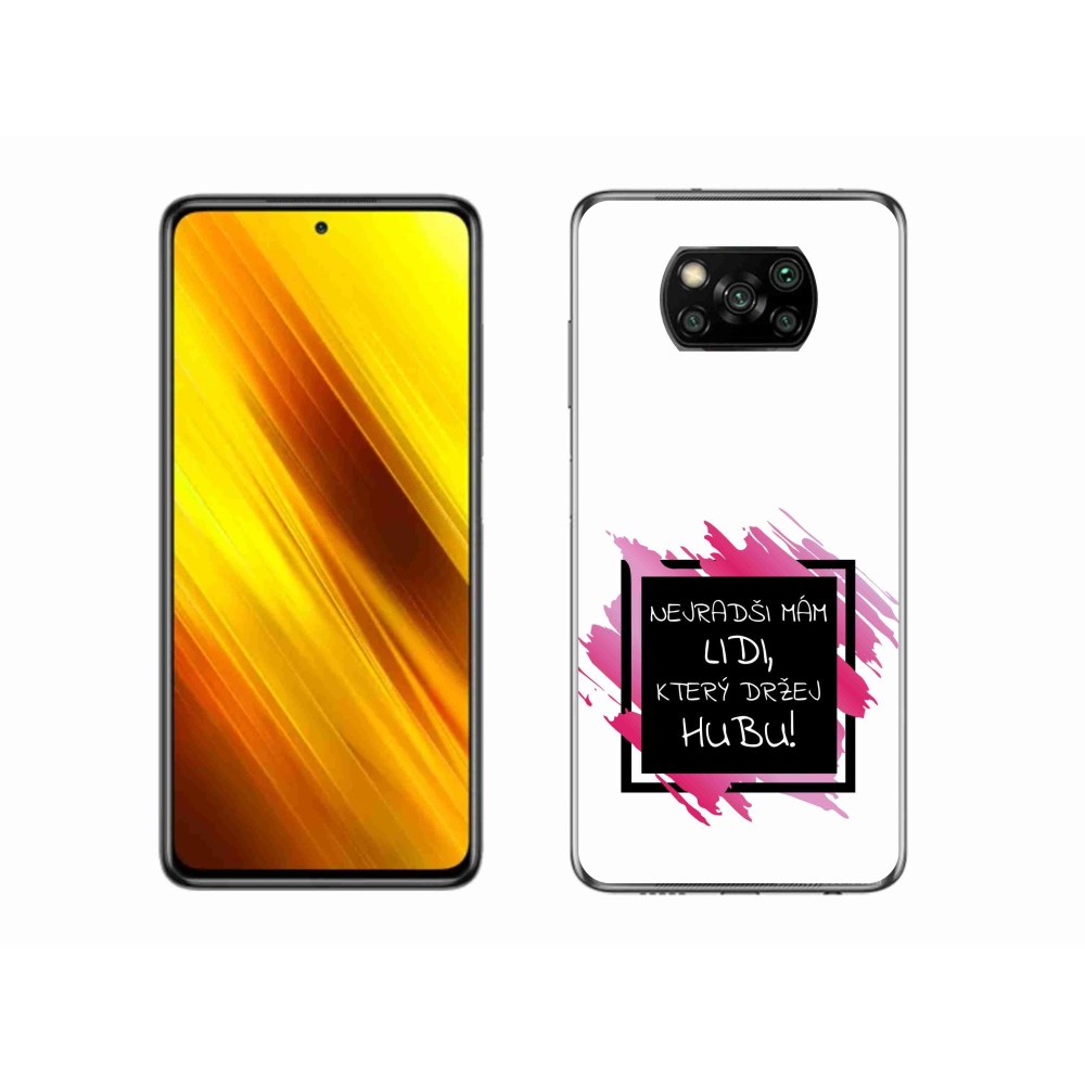 Gél borító mmCase a Xiaomi Poco X3-hoz - vicces szöveg 7 fekete és fehér háttérrel