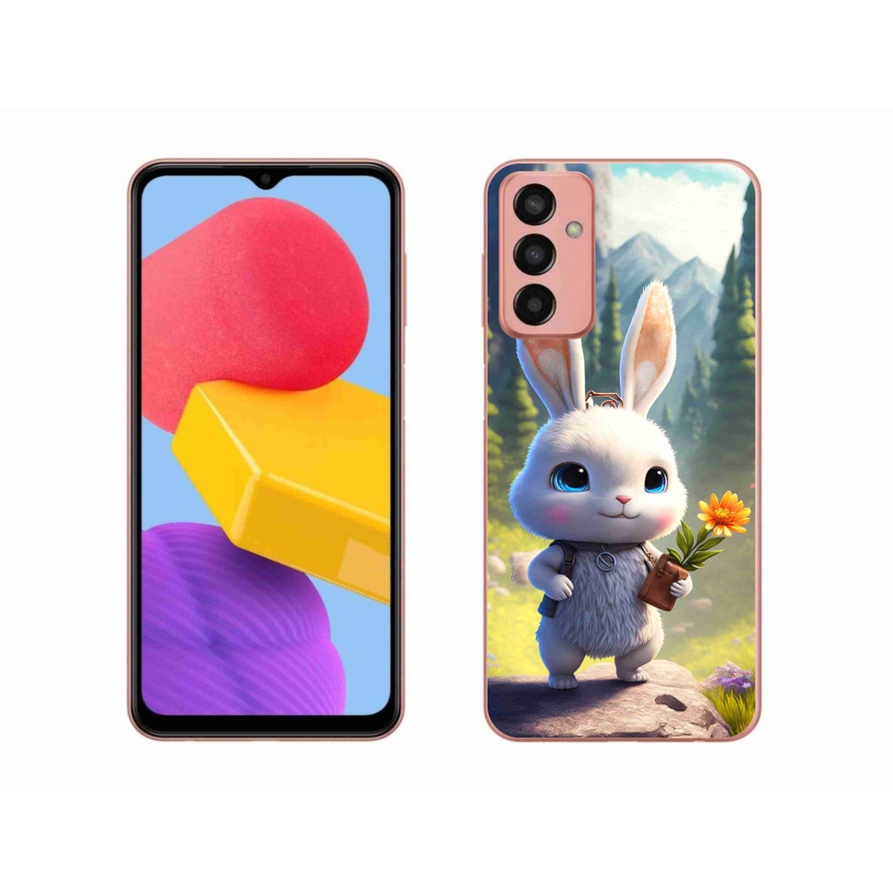 Gél védőhuzat mmCase Samsung Galaxy M13 készülékhez - aranyos nyuszi