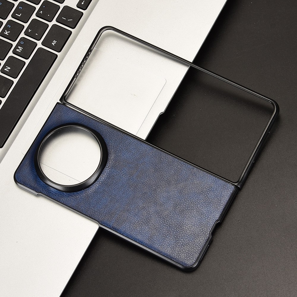 Vintages műanyag tok műbőrrel Honor Magic V5 készülékhez - kék