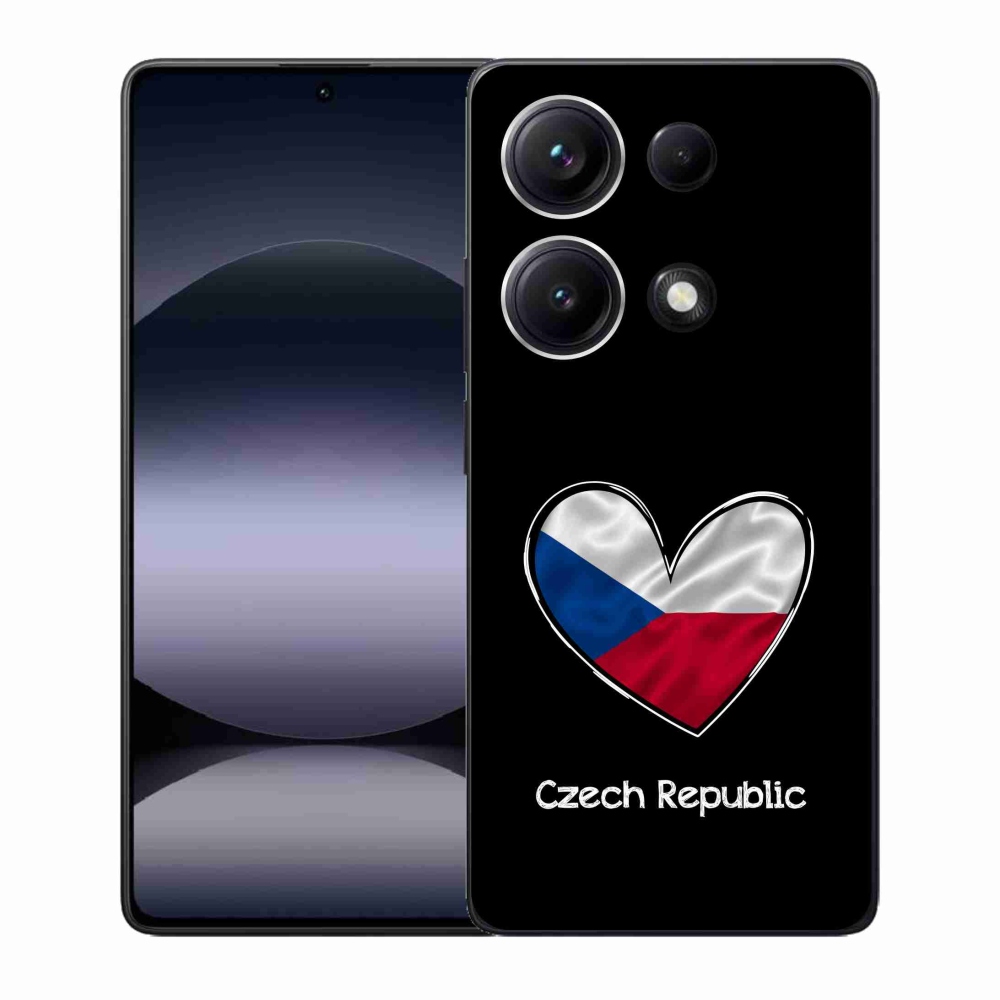 Gél borító mmCase a Xiaomi Redmi Note 14S-hez - szív zászló fekete háttérrel