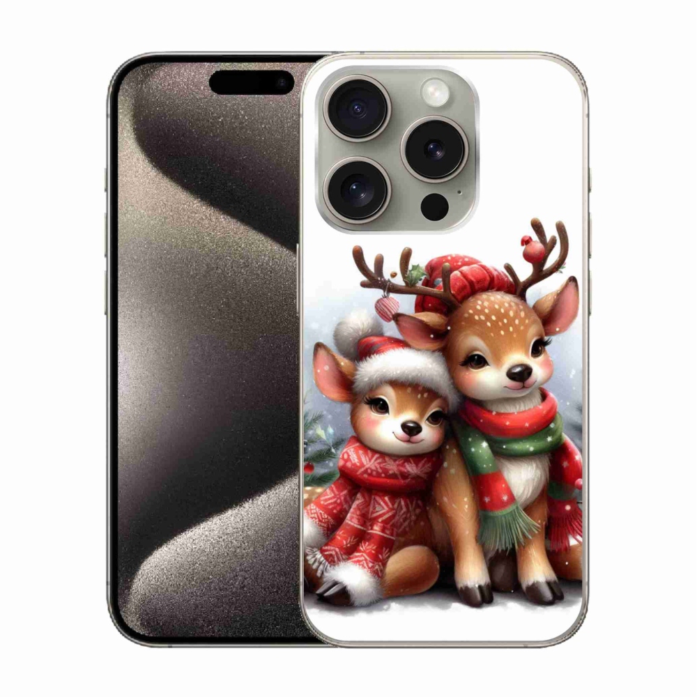 Zselés borítás mmCase iPhone 15 Pro készülékhez - karácsonyi rénszarvas