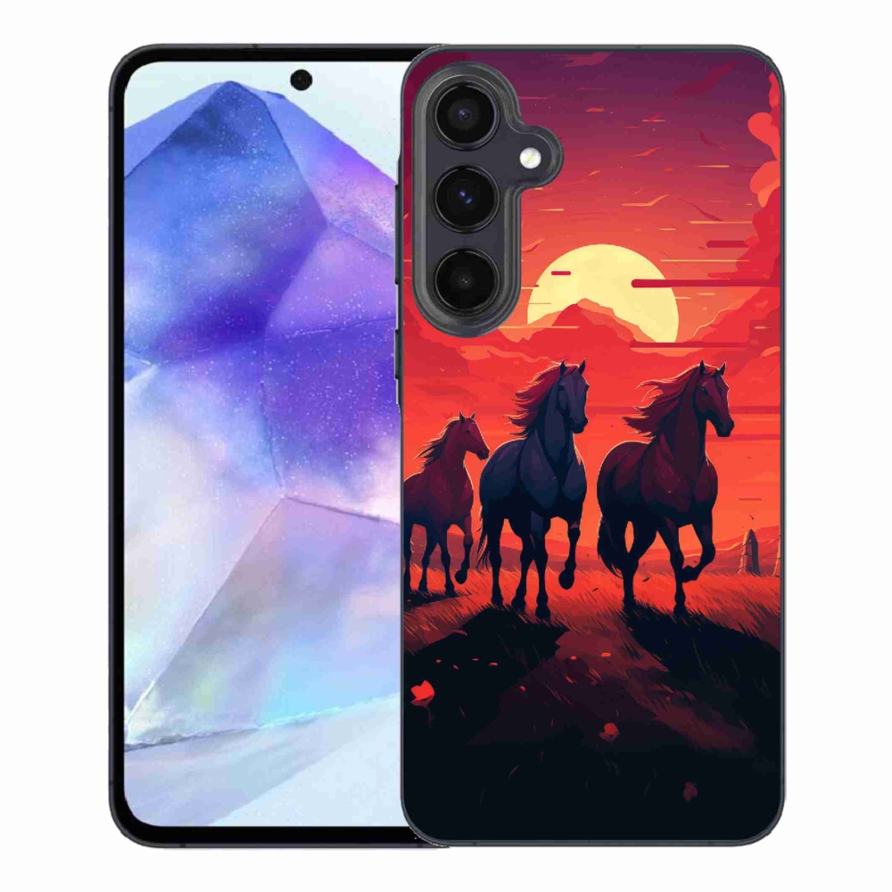 Gél borítás mmCase Samsung Galaxy A55 5G - lovak és naplemente