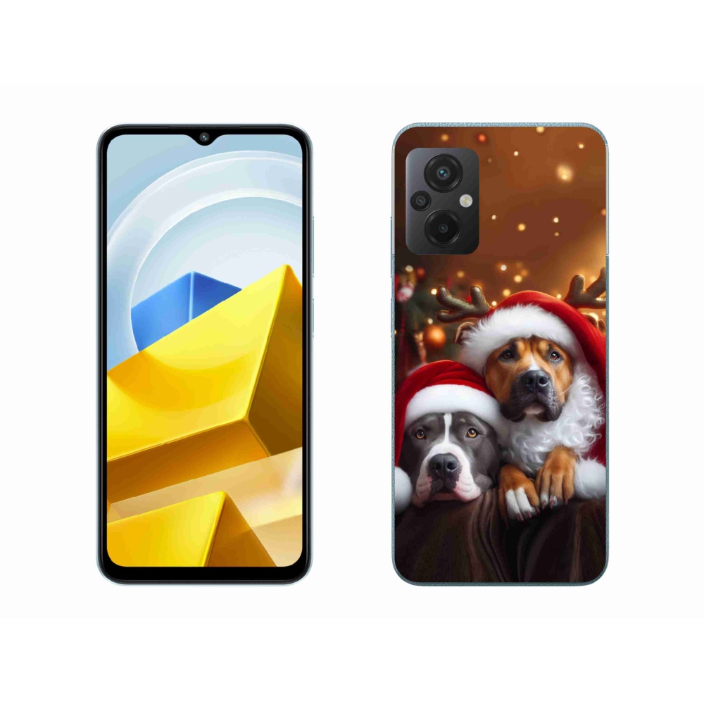 Gél borító mmCase a Xiaomi Poco M5 4G-hez - Karácsonyi kutyák